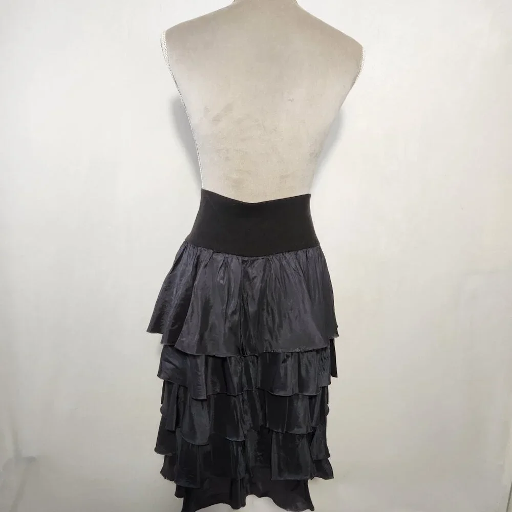 Neesh by D.A.R Anthropologie Women's Size 2 Black Layered Ruffle Tiered Skirt